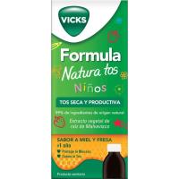 Jarabe niños tos seca y productiva VICKS NATURA TOS, bote 140 ml