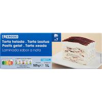 Tarta helada laminada de nata EROSKI, caja 1 litro