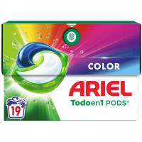 Detergente en cápsulas ARIEL COLOR, caja 19 dosis