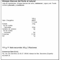 Almeja blanca del Norte DANI, lata 63 g