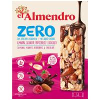 Barritas de frutos rojos EL ALMENDRO ZERO, caja 120 g