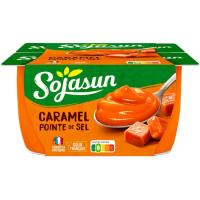 Postre de caramelo al punto de sal SOJASUN, pack 4x100 g