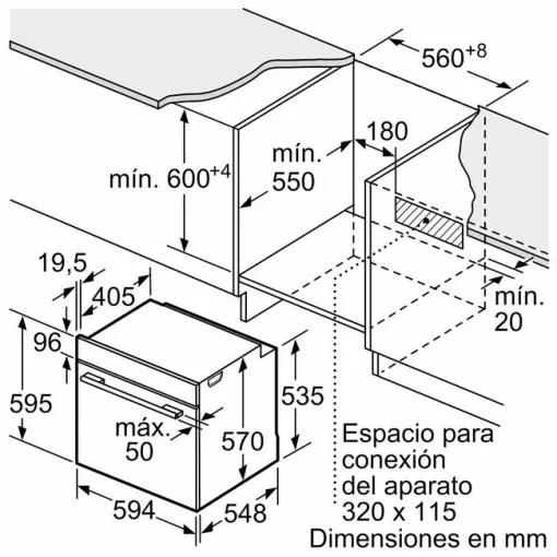 Horno con vapor hidrolítico de 60 cm acero inoxidable 3HA4031X3 BALAY