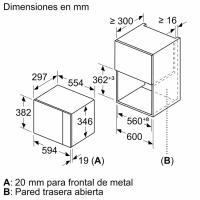 Microondas integrable 59x38 cm cristal negro 3CG4175G3 BALAY