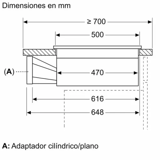 Placa de inducción con extractor integrado 80 cm sin marco 3EBC983ER BALAY