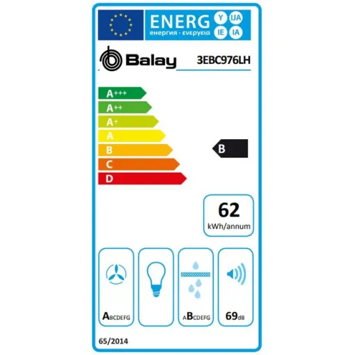 Placa de inducción con extractor integrado de 70 cm sin marco 3EBC976LH BALAY