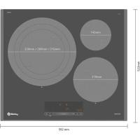 Placa de inducción de 60 cm gris antracita sin marco 3EB967AH BALAY