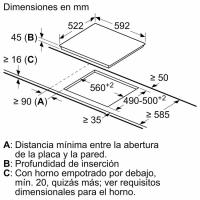 Placa de vitrocerámica de 60 cm negro sin marco 3EB764EN BALAY