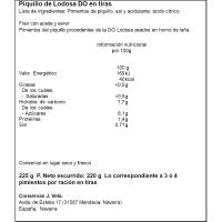Pimiento de piquillo en tiras D.O. VELA, frasco 220 g