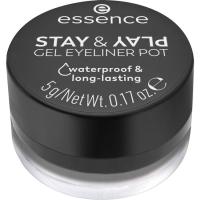 Eyeliner gel en tarro stay&play 01 ESSENCE, 1 ud