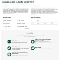 Alimento seco de pollo gato esterilizado ULTIMA, saco 2,5 kg
