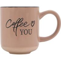 KASA kikara arrosa beix oinarriarekin "Coffee you", 13x8,3x9,8 cm, 340 ml