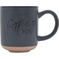 KASA katilu urdina beix oinarriarekin "Coffee you", 13x8,3x9,8 cm, 340 ml