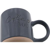 KASA katilu urdina beix oinarriarekin "Coffee you", 13x8,3x9,8 cm, 340 ml