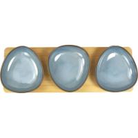 KASA gosegarri katilu urdina, egurrezko oinarria, 11x31x3,5 cm, 3 aleko sorta