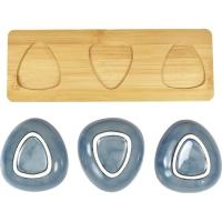 KASA gosegarri katilu urdina, egurrezko oinarria, 11x31x3,5 cm, 3 aleko sorta