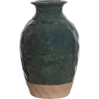 Jarrón de cerámica verde con base beige KASA, Ø 9,6x14,7 cm