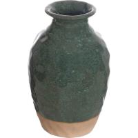 Jarrón de cerámica verde con base beige KASA, Ø 9,6x14,7 cm