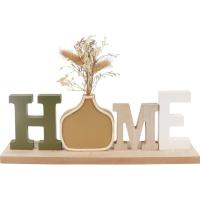 Letra decorativa "Home" con flores secas, madera KASA, 34x6x24 cm