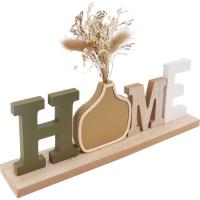 Letra decorativa "Home" con flores secas, madera KASA, 34x6x24 cm