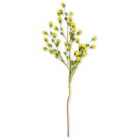 Vara de flor artificial de flores de bolas amarillas KASA, 79x13x2 cm
