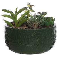 Planta artifiical en maceta redonda verde KASA, 13,8x13,8x5,6 cm