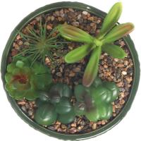 Planta artifiical en maceta redonda verde KASA, 13,8x13,8x5,6 cm