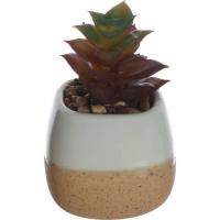 Planta artificial suculenta en maceta beige KASA, 6x5,5x9 cm