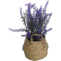 Planta artificial lavanda en cesto con asas KASA, 10x10x24 cm