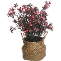 Planta artificial de flores rojas en cesto con asas KASA, 10x10x24 cm