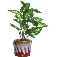 Planta artificial en maceta cerámica rosa KASA, 10,3x10,3x24,5 cm