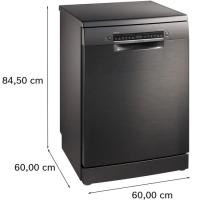 Lavavajillas libre instalación 60 cm acero negro antihuellas SMS4EMC06E BOSCH