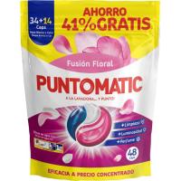 Detergente floral en cápsulas PUNTOMATIC, bolsa 34+14 dosis