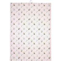 Trapo de cocina Mignon blanco con flores, 100% algodón, 40x60 cm KASA, pack 2 uds