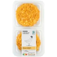 Hamburguesa de pollo crispy c/ bacón-queso EROSKI, bandeja 240 g