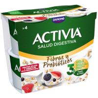 Yogur de avena y frutos rojos ACTIVIA, pack 4x115 g