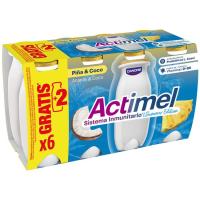 Actimel para beber sabor piña coco ACTIMEL, pack 8x100 g