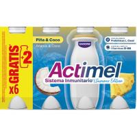 Actimel para beber sabor piña coco ACTIMEL, pack 8x100 g