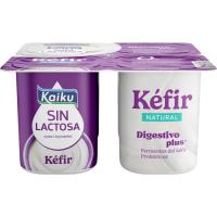 Kéfir sin lactosa naturalKAIKU, pack 4x125 g