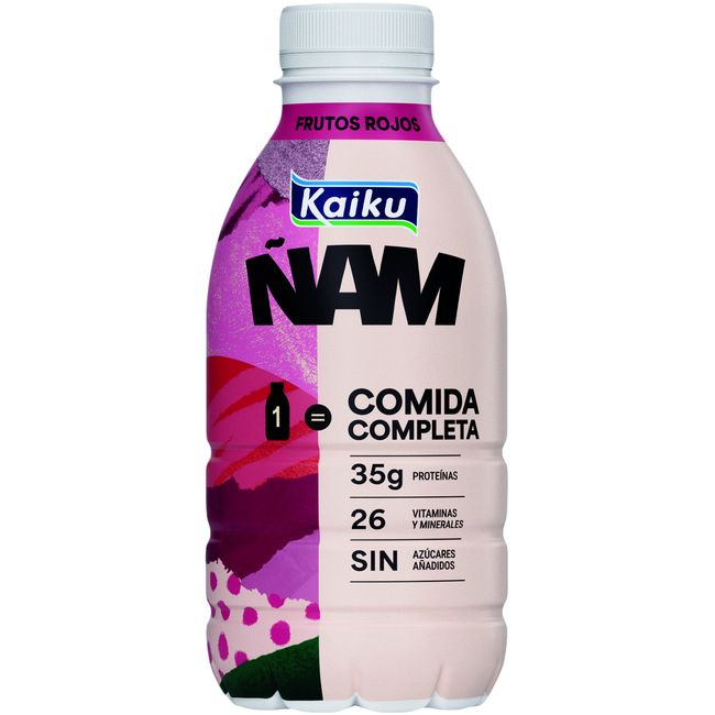 Comida completa frutos rojos ñam KAIKU, botella 500 ml