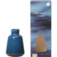 KASA Mikado aire-gozagarria Driftwood, zeramikazko barreiatzaile urdina, Ø8,7x23,5, 150 ml