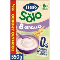 Papilla 8 cereales bio HERO, caja 550 g