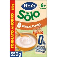 Papilla 8 cereales miel bio HERO, caja 550 g