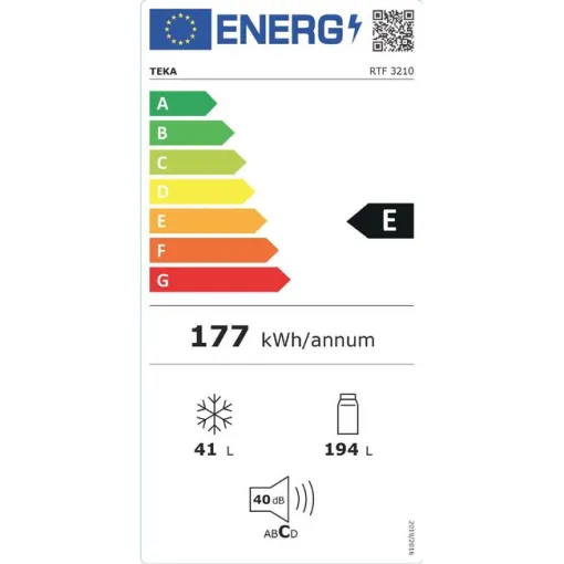 Frigorífico independiente 2 puertas 159 cm alto RTF 3210 WH TEKA
