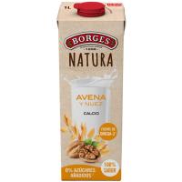 Bebida vegetal de avena y nuez BORGES, brik 1 litro