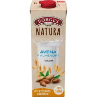 Bebida vegetal de avena y almendra BORGES, brik 1 litro
