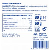 Anchoa en aceite de oliva AGUINAMAR, tarrina 60 g
