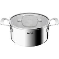 TEFAL aluminiozko eltzea altzairuzko heldulekuekin, beirazko tapa laua, Ø20 cm