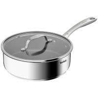 TEFAL aluminiozko gisatzeko baxua altzairuzko heldulekuekin, beirazko tapa laua, Ø26 cm
