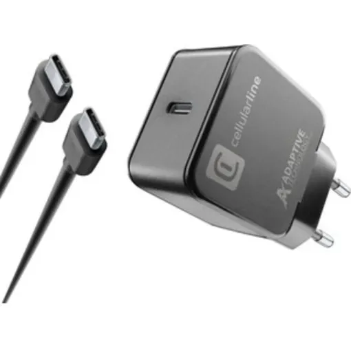 Cargador de red y cable negro 15w puerto c2c CELLULAR LINE